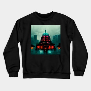 Zen Punk - Cyberpunk Fantasy Scapes Cityscape Skyline Crewneck Sweatshirt